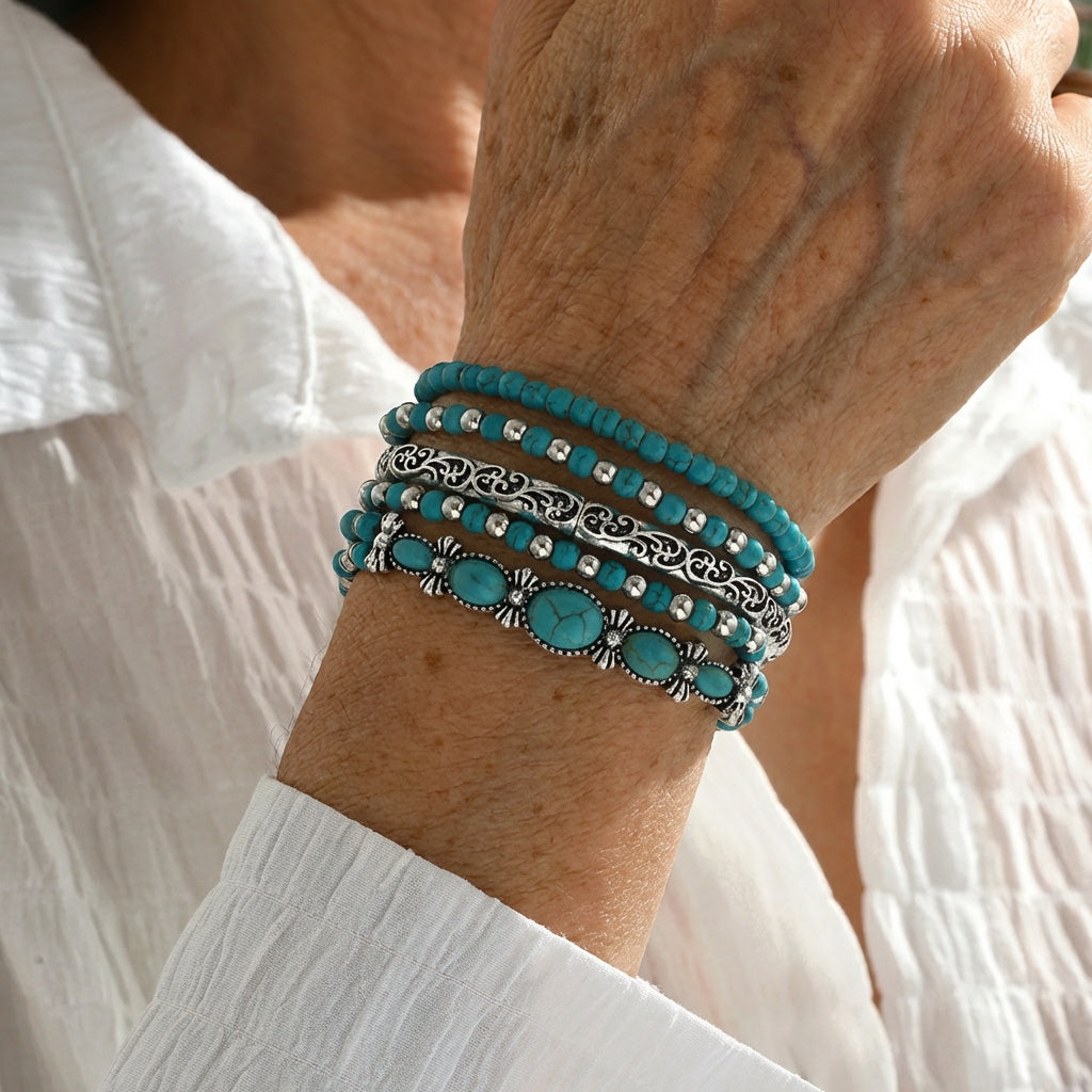 Set di Braccialetti Premium in Turchese