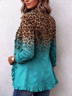 Breda | Giacca Blazer Ruffle Ombre Leopardo