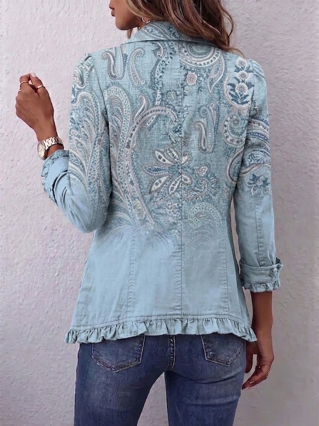 Grainne | Giacca Ruffle con Stampa Paisley Vintage