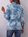 Triona | Giacca Vintage Botanica con Stampa Gradient Boho e Dettagli a Volant