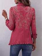 Gretta | Giacca Ruffled con Stampa Paisley Vintage