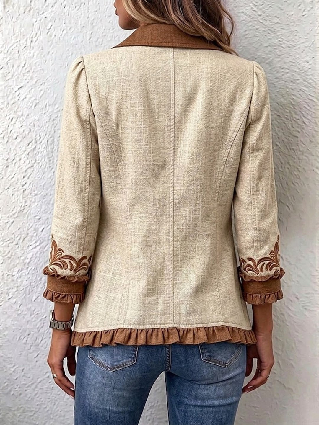 Fidelma | Giacca Ruffle Bohemien Vintage con Fiori