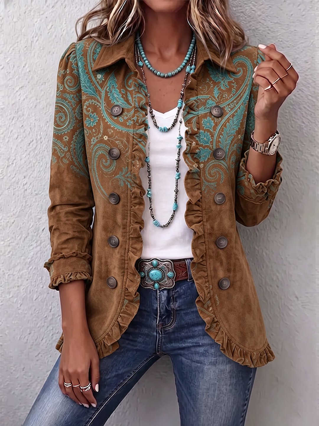 Tierney | Giacca Ruffle con Stampa Paisley