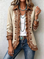 Fidelma | Giacca Ruffle Bohemien Vintage con Fiori