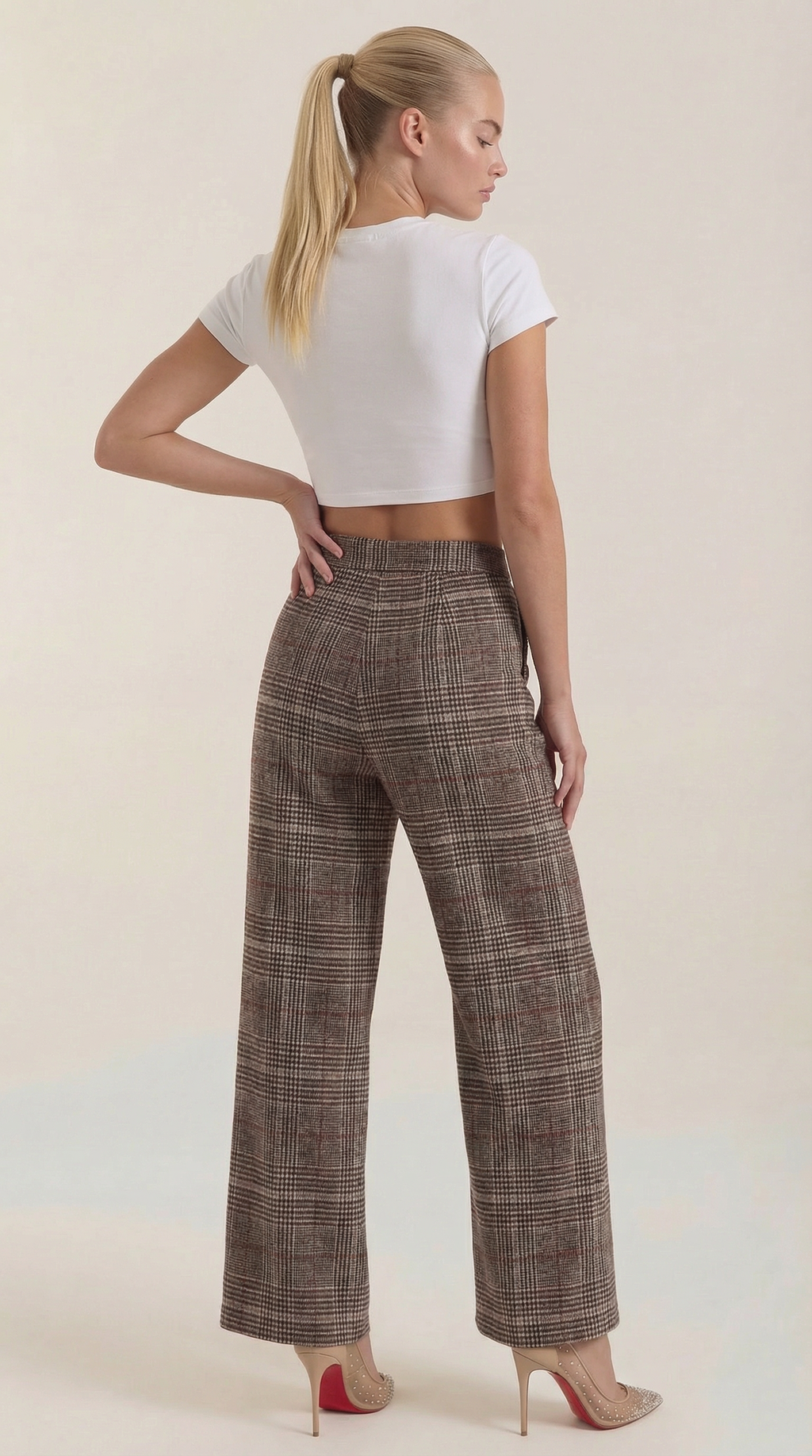 Pantaloni a quadri Leigh