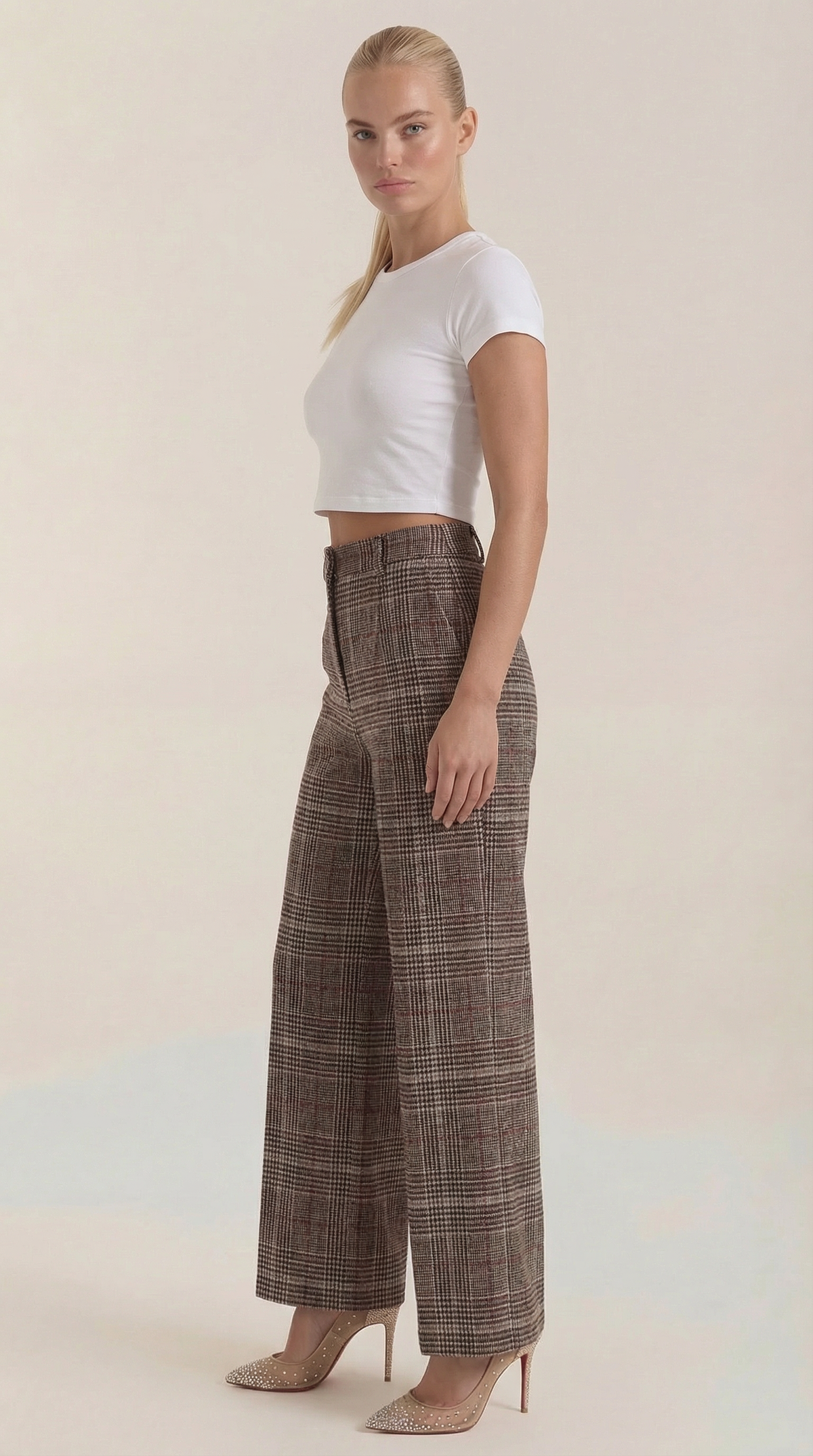 Pantaloni a quadri Leigh