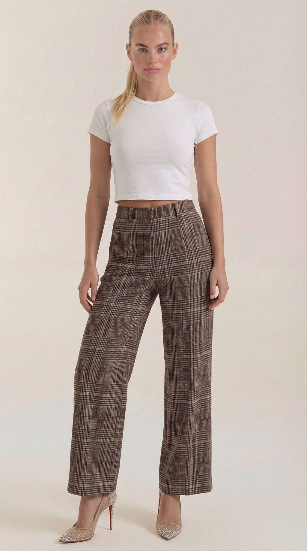 Pantaloni a quadri Leigh