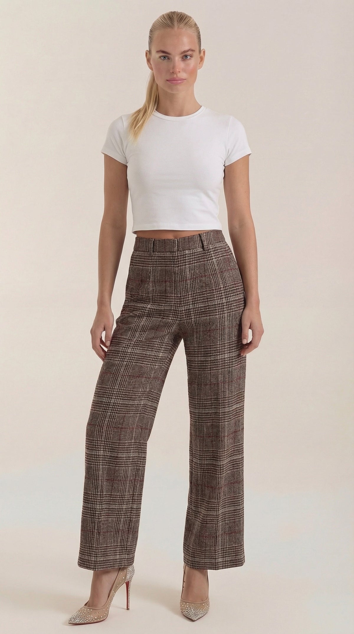 Pantaloni a quadri Leigh